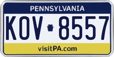 PA license plate KOV8557