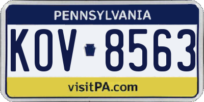 PA license plate KOV8563