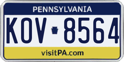 PA license plate KOV8564