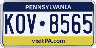 PA license plate KOV8565