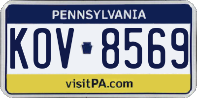PA license plate KOV8569
