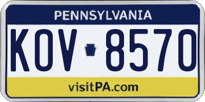 PA license plate KOV8570