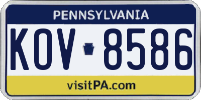 PA license plate KOV8586