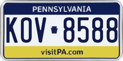 PA license plate KOV8588