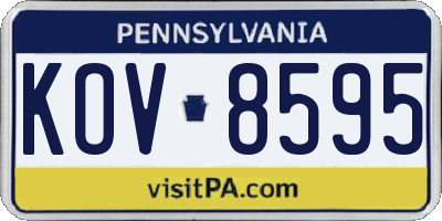 PA license plate KOV8595