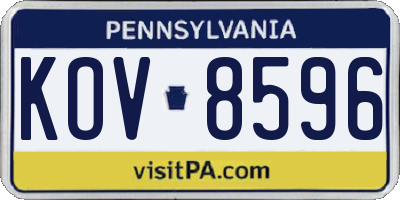 PA license plate KOV8596