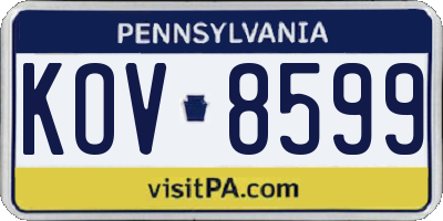 PA license plate KOV8599