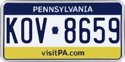 PA license plate KOV8659