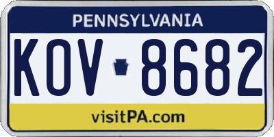 PA license plate KOV8682