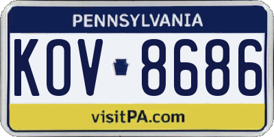 PA license plate KOV8686
