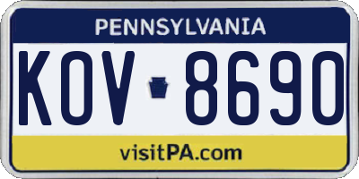PA license plate KOV8690