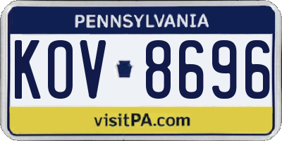 PA license plate KOV8696