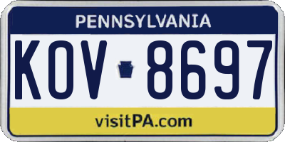 PA license plate KOV8697