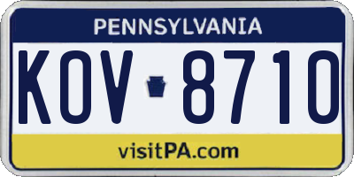 PA license plate KOV8710