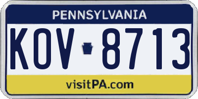 PA license plate KOV8713