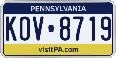 PA license plate KOV8719