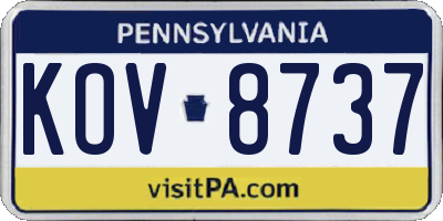 PA license plate KOV8737