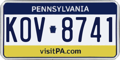 PA license plate KOV8741