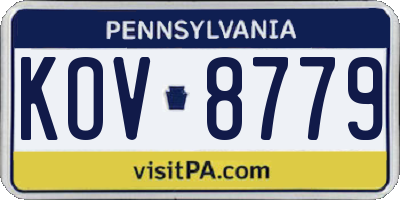PA license plate KOV8779