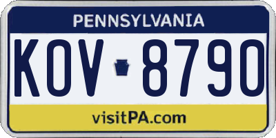 PA license plate KOV8790