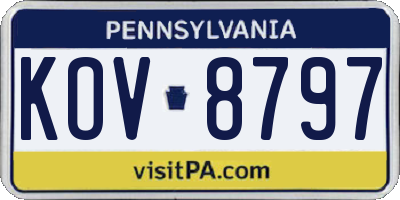 PA license plate KOV8797