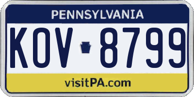 PA license plate KOV8799