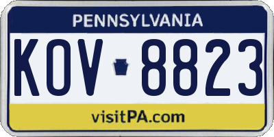 PA license plate KOV8823