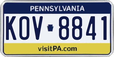 PA license plate KOV8841