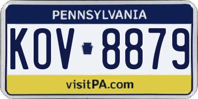 PA license plate KOV8879
