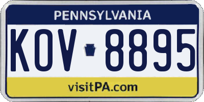 PA license plate KOV8895