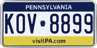 PA license plate KOV8899