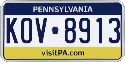 PA license plate KOV8913