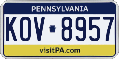 PA license plate KOV8957