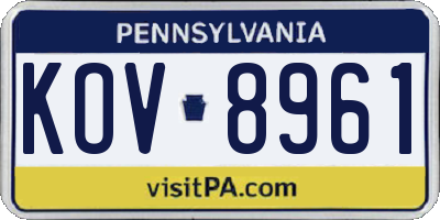 PA license plate KOV8961