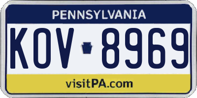 PA license plate KOV8969