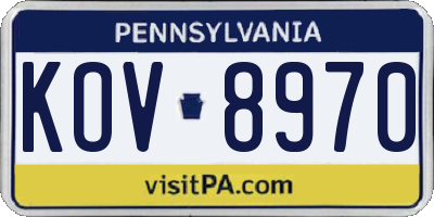 PA license plate KOV8970