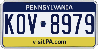 PA license plate KOV8979