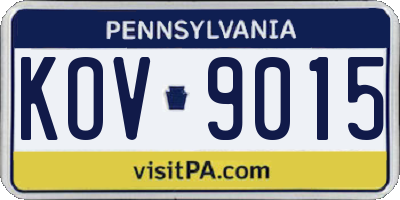 PA license plate KOV9015