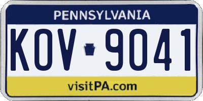 PA license plate KOV9041