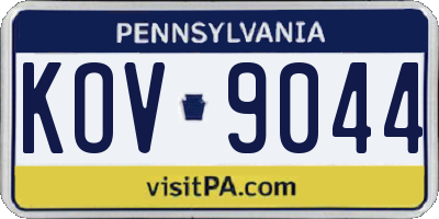 PA license plate KOV9044