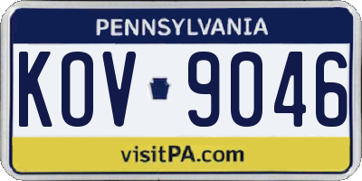 PA license plate KOV9046
