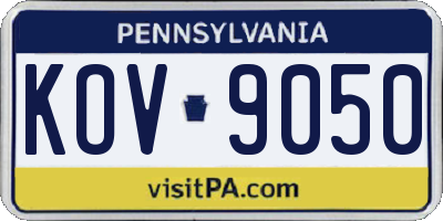 PA license plate KOV9050