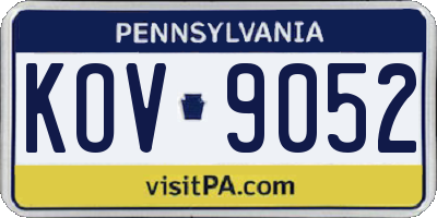 PA license plate KOV9052