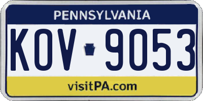 PA license plate KOV9053