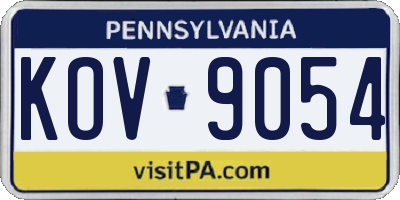 PA license plate KOV9054