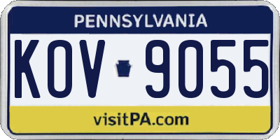 PA license plate KOV9055