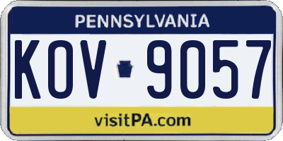 PA license plate KOV9057