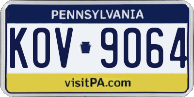 PA license plate KOV9064