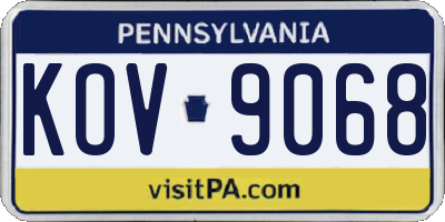 PA license plate KOV9068