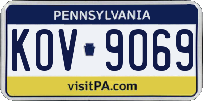 PA license plate KOV9069